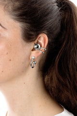 Petite Ball Hoop Øreringe Sølv