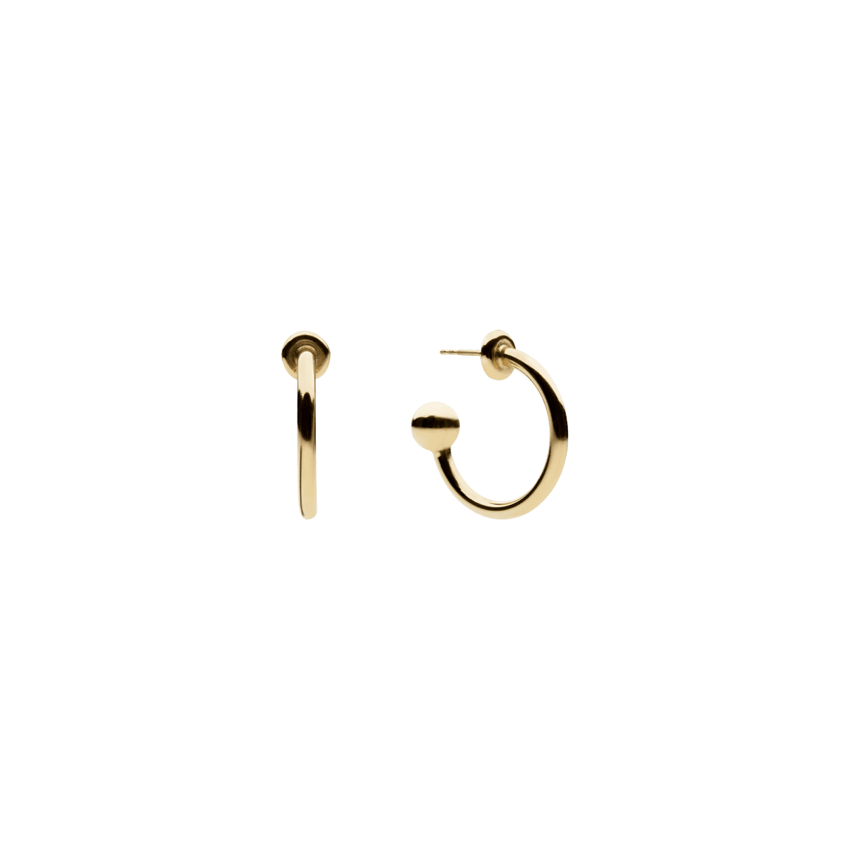Petite Ball Hoop Earrings Gold Plated