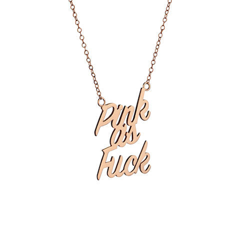 Pink as Fuck Halskette I Vergoldet