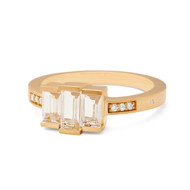 Meant to Be Her Goldring aus 18K I Diamanten & Topas