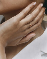 Twisted 18K Guld Ring m. Granat