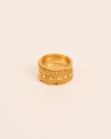Set of seven stacked 'Chapters' 18K Guld Ring