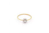 Rosette 18K Guld Ring m. Diamant