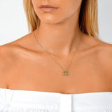 ANIMAUX Felix 18K Gold Necklace w. Diamond & Topaz