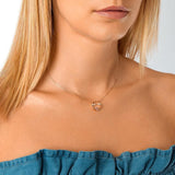 MOYEN Flutter Eyes 18K Rosegold Necklace w. Sapphire & Diamond