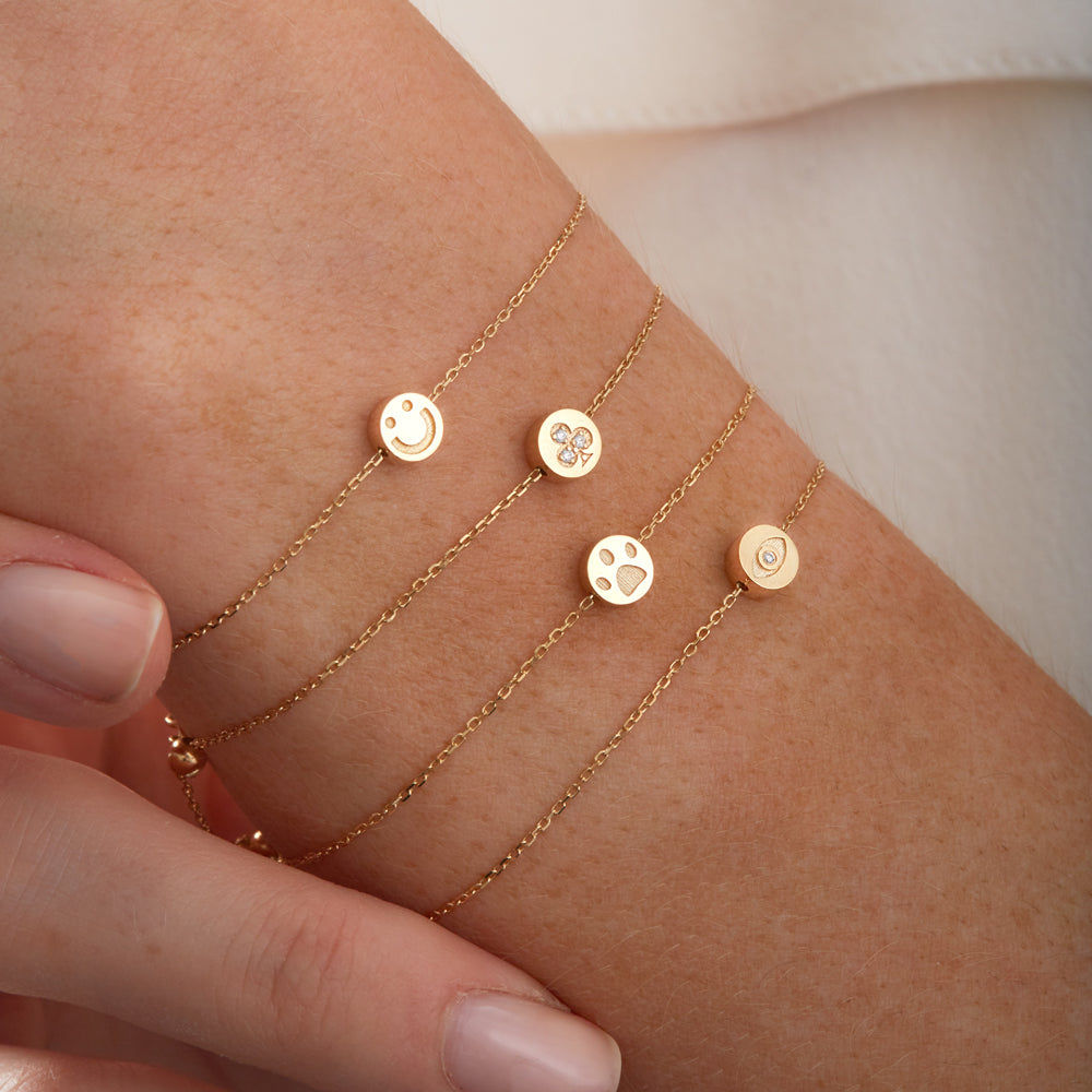 Modern Words Fine Iris 18K Guld Armbånd m. Diamant
