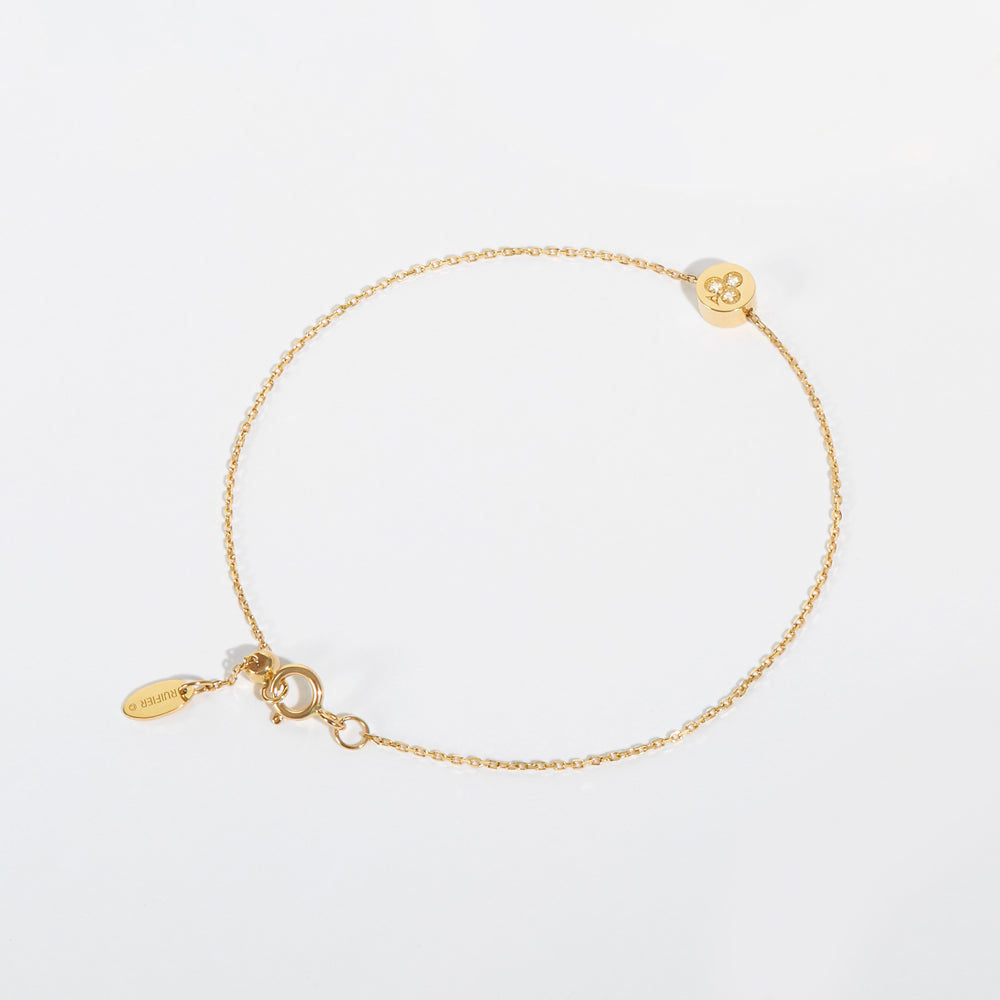 Modern Words Fine Clubs 18K Gold Bracelet w. Diamond