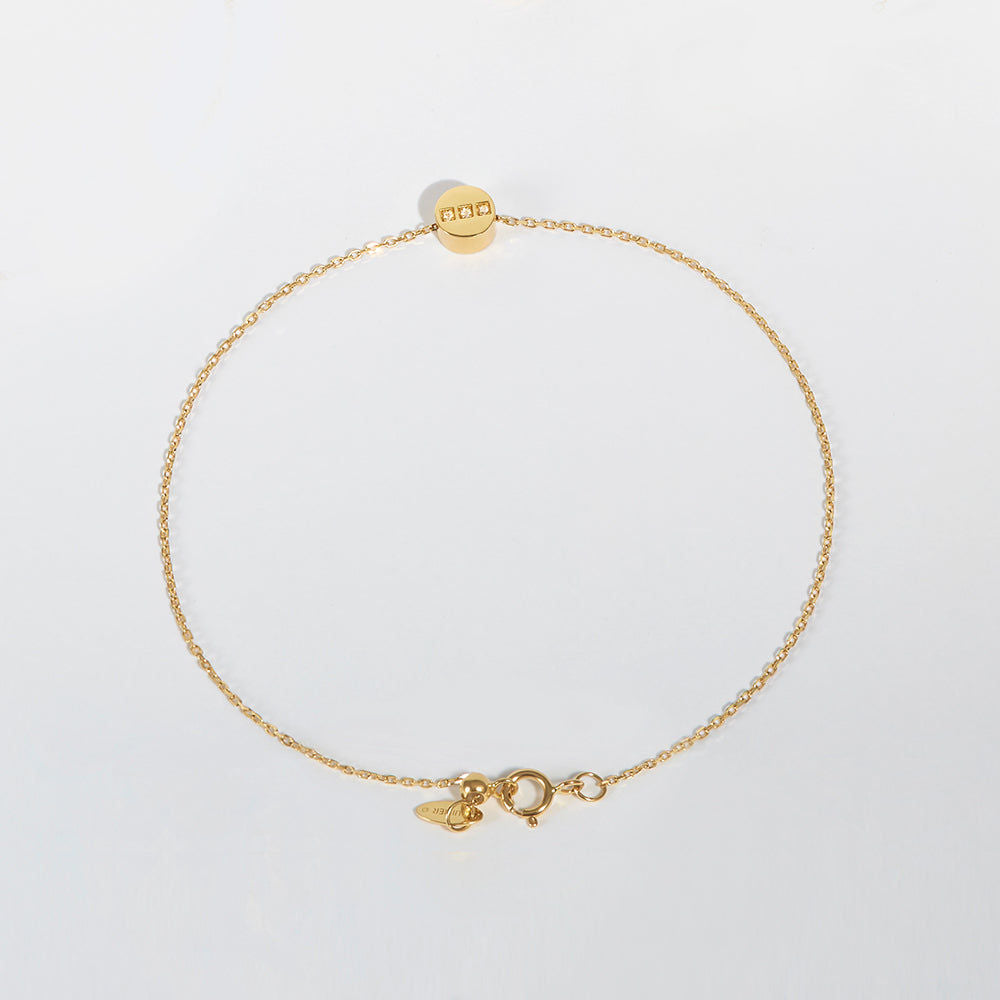 Modern Words Fine Dot Dot Dot 18K Guld Armbånd m. Diamant