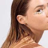 Astra Satelliten 18K Gold Ohrringe w. Pearl & Diamond