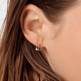 Astra Satelliten 18K Gold Ohrringe w. Pearl & Diamond