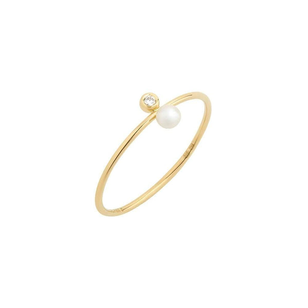Astra Moonlight 18K Gold Ring w. Pearl