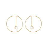 Astra Moon 18K Gold Earrings w. Pearl & Diamond