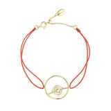 Cosmo Blazar Cord 18K Gold Plated Bracelet w. Pearl & Zirconia