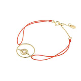Cosmo Blazar Cord 18K Gold Plated Bracelet w. Pearl & Zirconia
