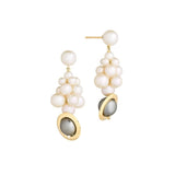 Cosmo Cloud 18K Gold Earrings w. Pearl & Diamond