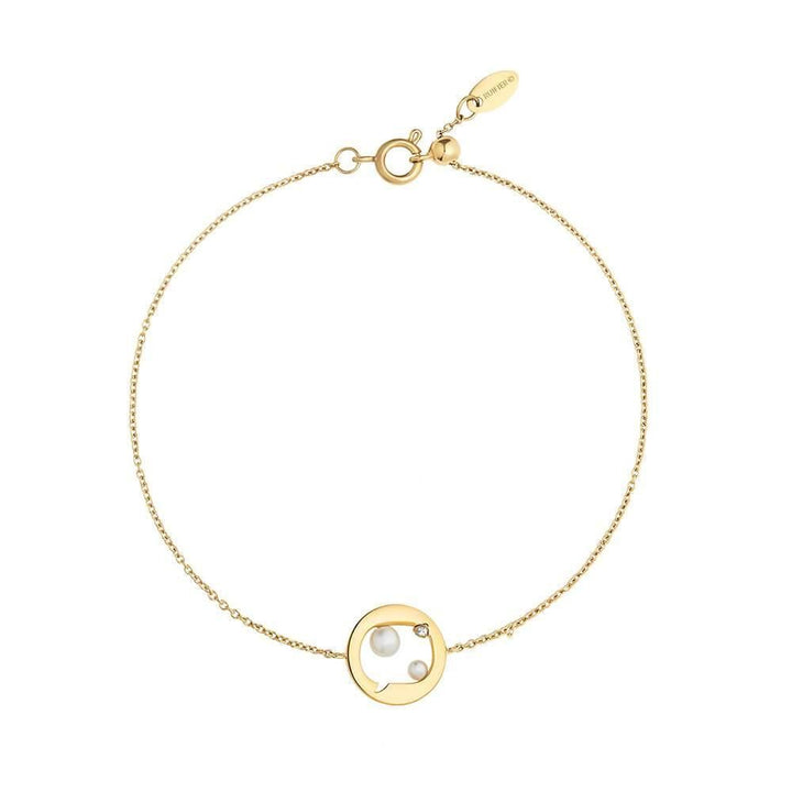 Cosmo Cosmonaut 18K Forgyldt Armbånd m. Perle & Zirkon