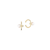 Cosmo Halo 18K Gold Ear Cuffs w. Pearl & Diamond