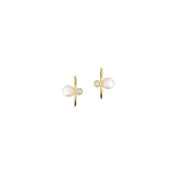 Cosmo Halo 18K Gold Ear Cuffs w. Pearl & Diamond