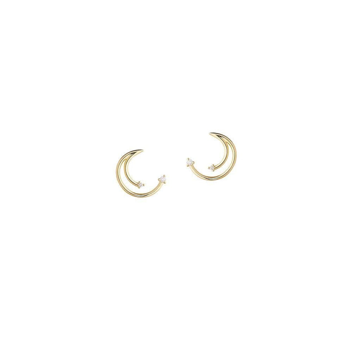 Cosmo Luna 18K Gold Studs w. Diamond