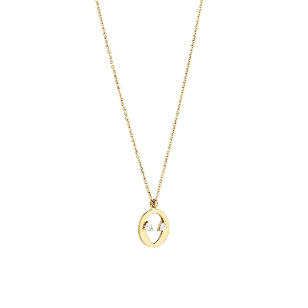Cosmo Martian 18K Gold Plated Necklace w. Zirconia