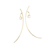 Cosmo Meridian 18K Gold Earrings w. Pearl