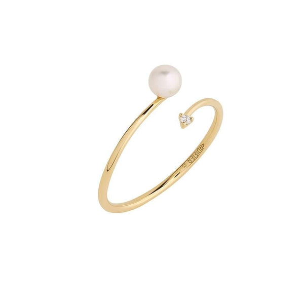 Cosmo Orion 18K Gold Ring w. Pearl & Diamond