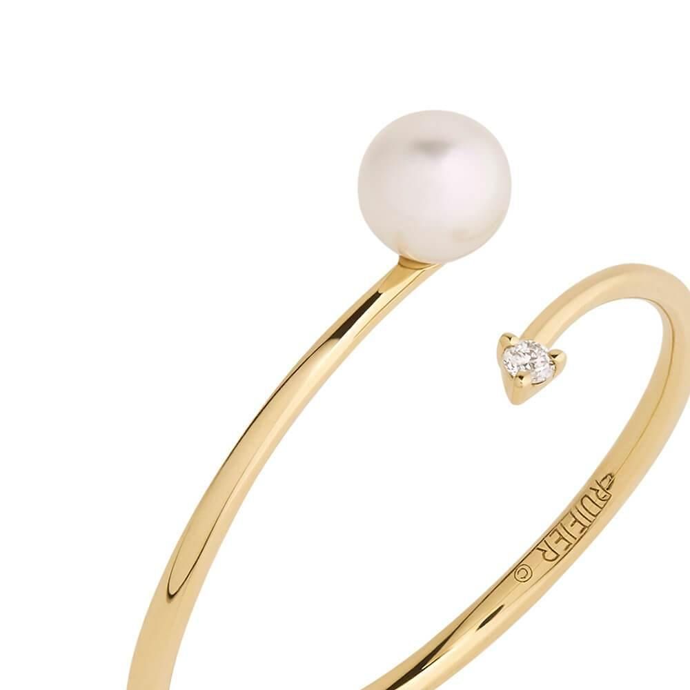 Cosmo Orion 18K Gold Ring w. Pearl & Diamond