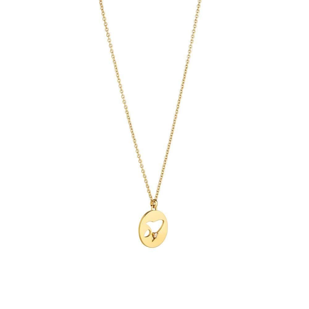 Cosmo Rocket 18K Gold Plated Necklace w. Zirconia