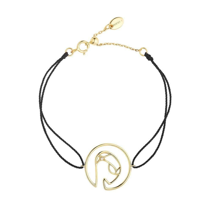 Cosmo Space Friend Cord 18K Gold Plated Bracelet w. Zirconia