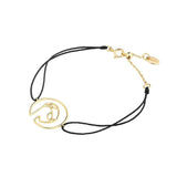 Cosmo Space Friend Cord 18K Gold Plated Bracelet w. Zirconia