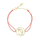 Cosmo Space Friend Cord 18K Gold Plated Bracelet w. Zirconia