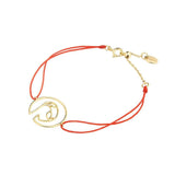 Cosmo Space Friend Cord 18K Gold Plated Bracelet w. Zirconia
