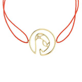 Cosmo Space Friend Cord 18K Gold Plated Bracelet w. Zirconia