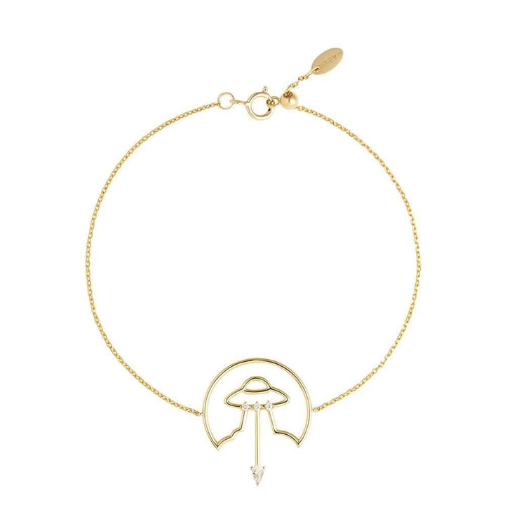 Cosmo -Raumschiff -Kette 18K Gold plattiert Armband w. Zirkonia