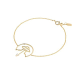 Cosmo Spaceship Chain 18K Gold Plated Bracelet w. Zirconia