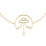 Cosmo Spaceship Chain 18K Gold Plated Bracelet w. Zirconia