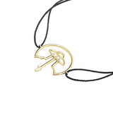 Cosmo Spaceship Cord 18K Gold Plated Bracelet w. Zirconia