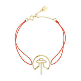 Cosmo Spaceship Cord 18K Gold Plated Bracelet w. Zirconia