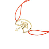 Cosmo Spaceship Cord 18K Gold Plated Bracelet w. Zirconia