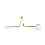 Cosmo Spiral 18K Guld Øreringe m. Perle