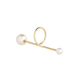 Cosmo Spiral 18K Guld Øreringe m. Perle