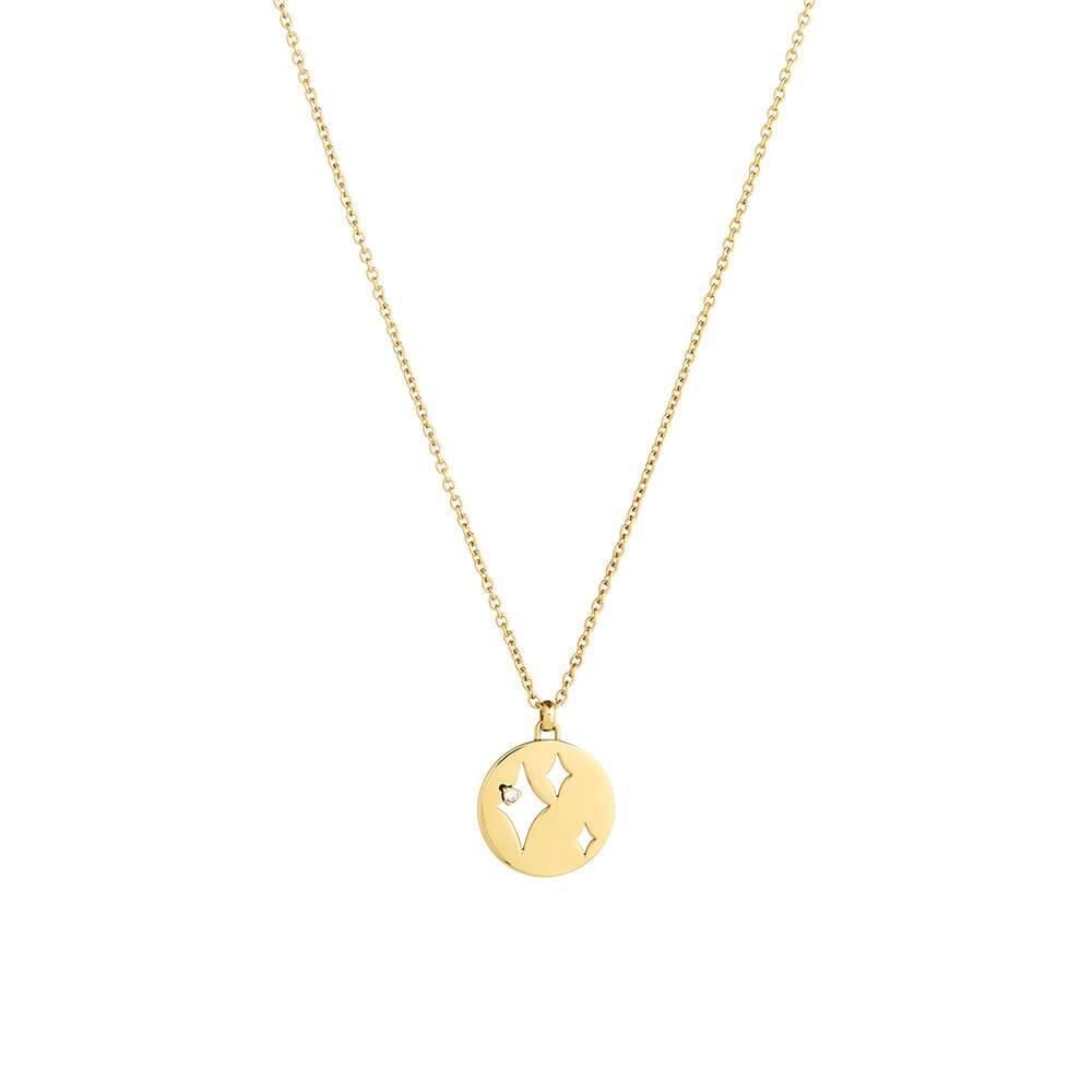 Cosmo Stella 18K Gold Plated Necklace w. Zirconia