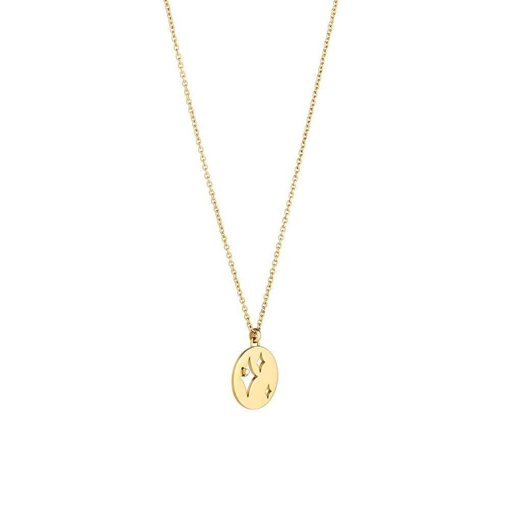 Cosmo Stella 18K Gold Plated Necklace w. Zirconia