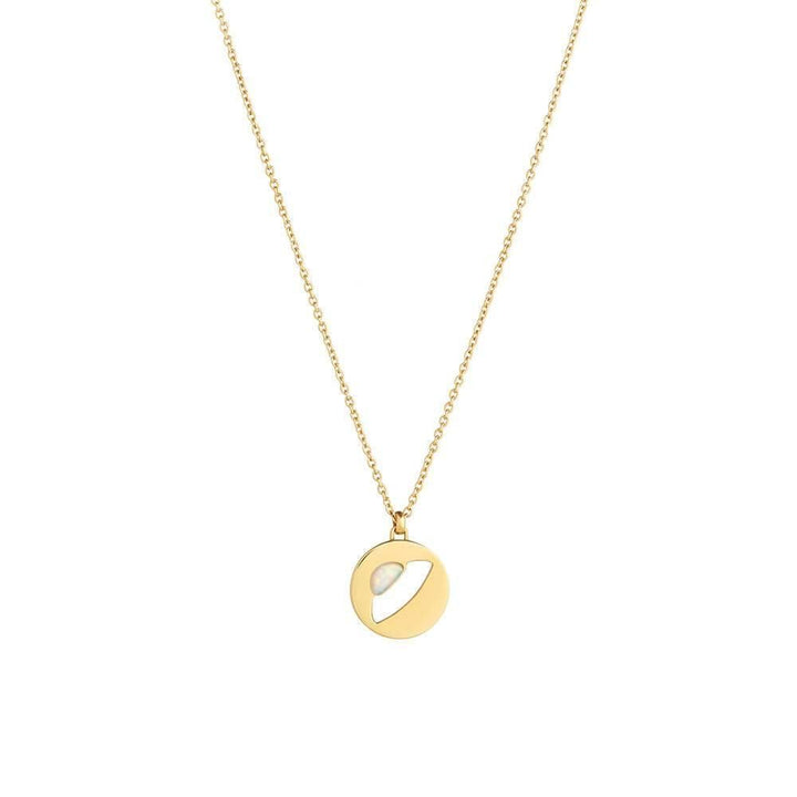 Cosmo UFO 18K Gold Plated Necklace w. Opal