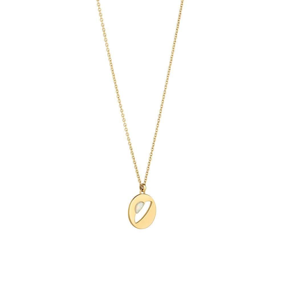 Cosmo UFO 18K Gold Plated Halskette w. Opal