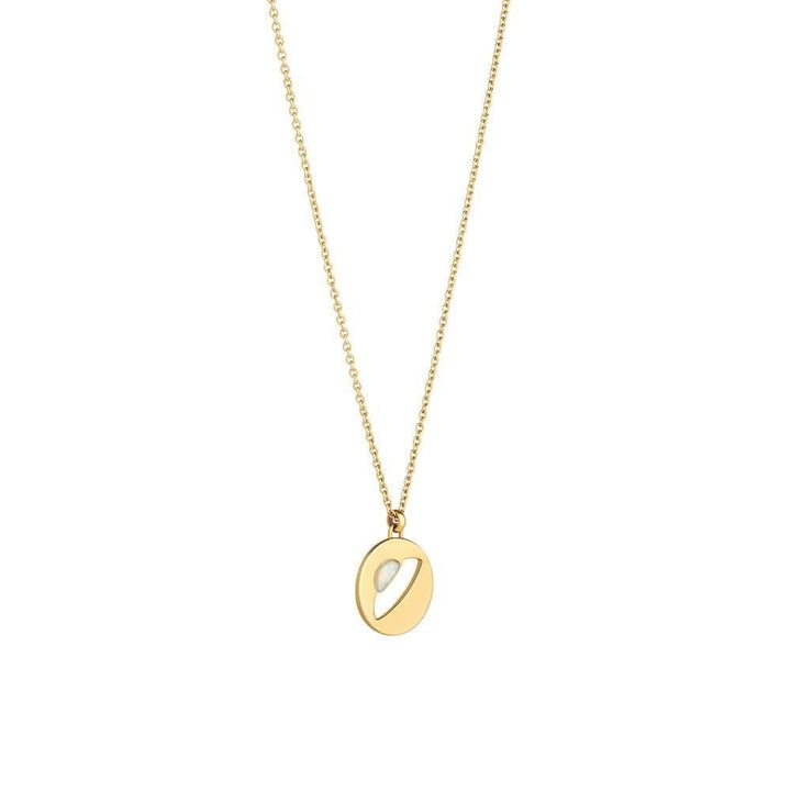 Cosmo UFO 18K Gold Plated Necklace w. Opal