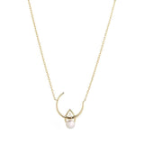 Cosmo Venus 18K Gold Necklace w. Pearl & Diamond
