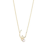 Cosmo Venus 18K Gold Necklace w. Pearl & Diamond