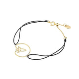 Cosmo Voyager Cord 18K Gold Plated Bracelet w. Zirconia