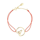 Cosmo Voyager Cord 18K Gold Plated Bracelet w. Zirconia